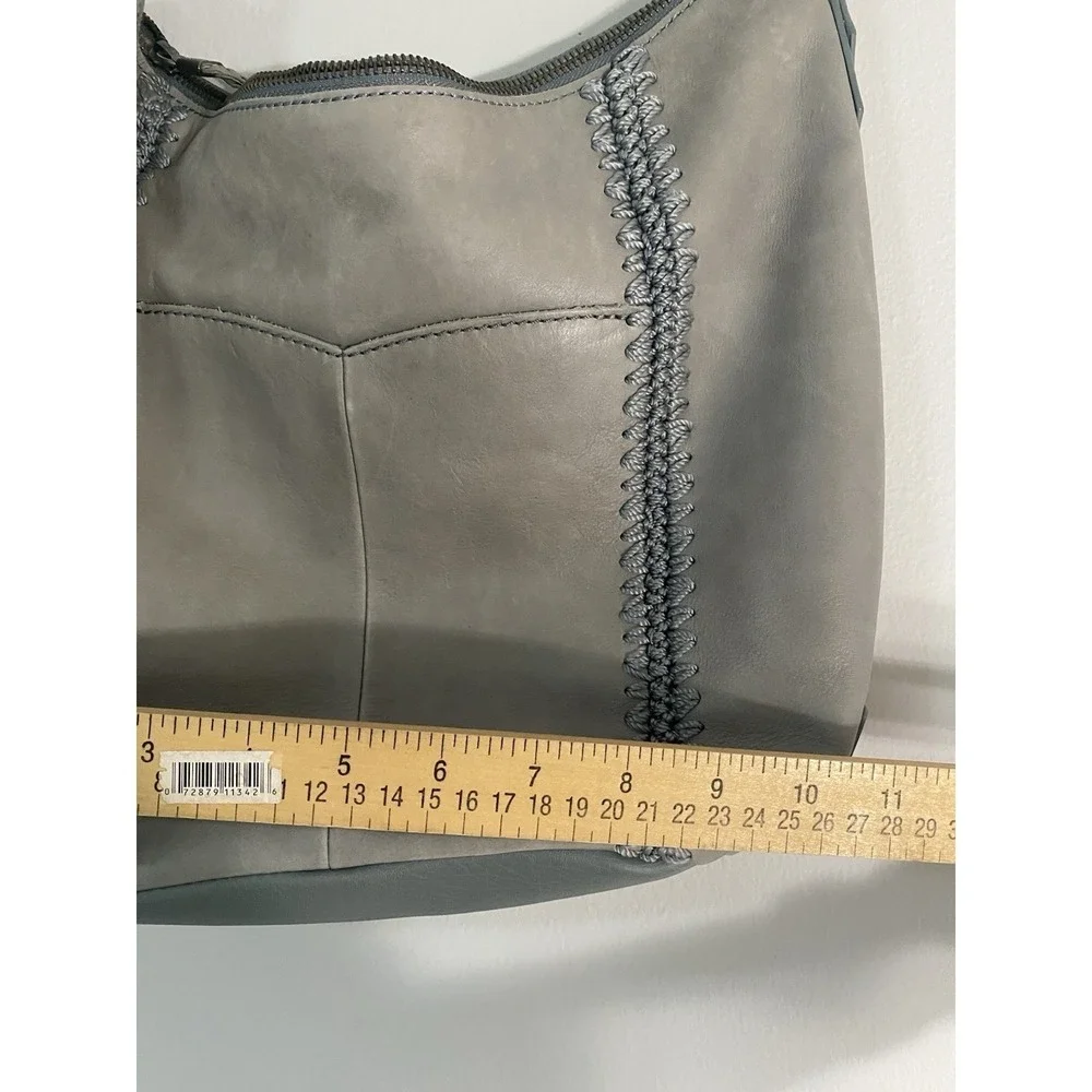 The Sak Sequoia Hobo‎ Purse Slate Crochet Leather Handbag
